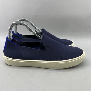 Rothy's The Original Slip On Sneaker Women Size 8 Blue White Knit Comfort Shoes